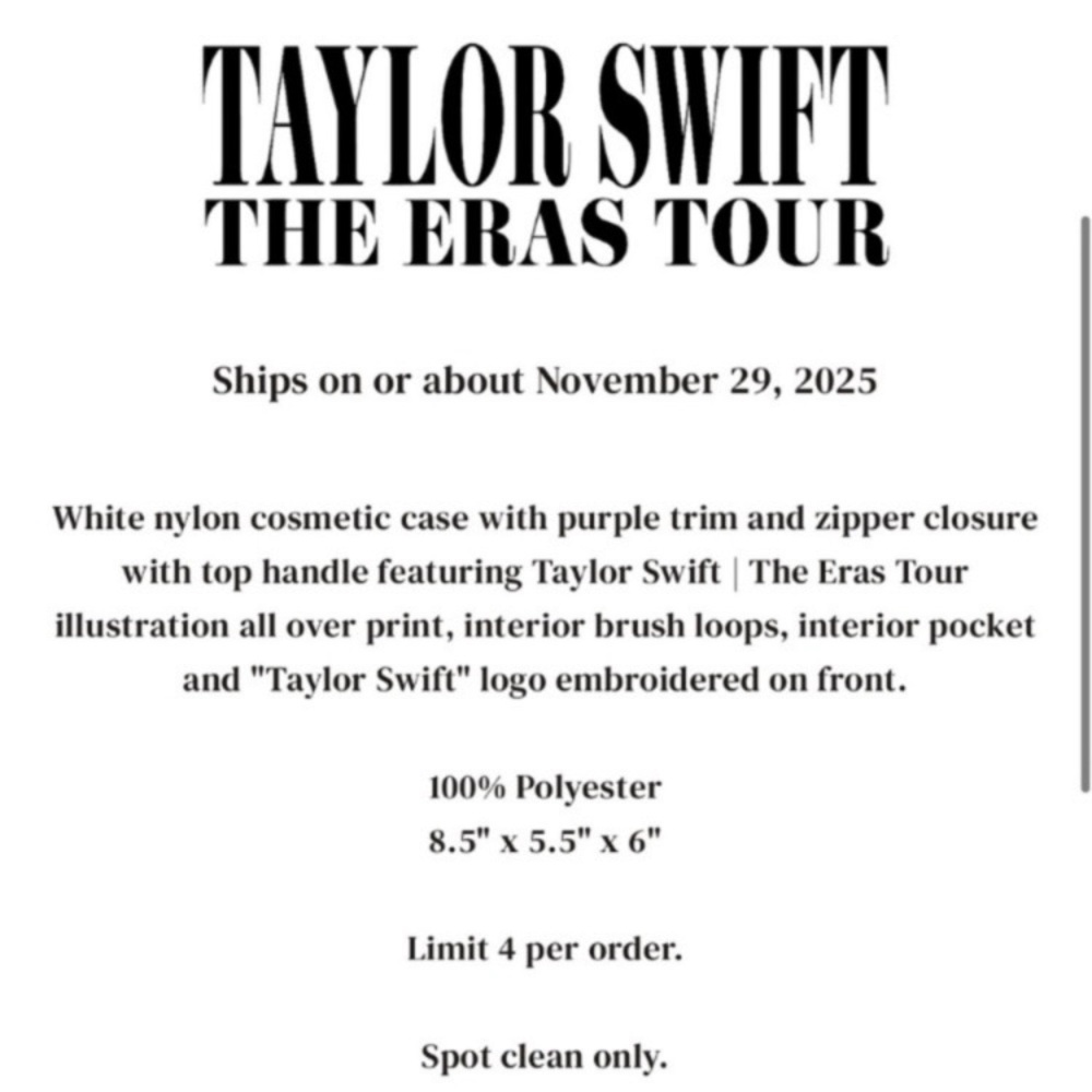 🎵NIP! Taylor Swift The Eras Tour Collection Cosmetic Case - Picture 5 of 6